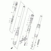 Схема узла: Передняя вилка для Suzuki TS125