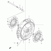 Схема вузла: Переднє колесо Suzuki GSF600 Bandit S