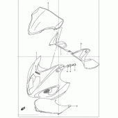 Схема вузла: Передній обтічник (Model k2) для Suzuki GSX1300 Hayabusa
