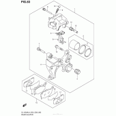 Схема узла: Задний тормозной суппорт для Suzuki DL1000 V-Strom