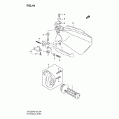 Схема узла: Правая ручка руля для Suzuki DR-Z250