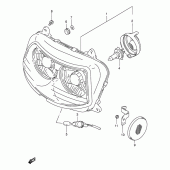 Схема вузла: Фара (Model t/v/w) для Suzuki GSX-R1100