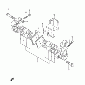 Схема узла: Передний тормозной суппорт для Suzuki GSX600 Katana