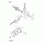 Схема узла: Коленчатый вал & Поршень для Suzuki SFV650 Gladius