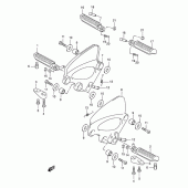 Схема узла: Подножки (See note) для Suzuki GSX750 Katana