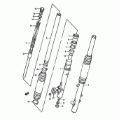Схема вузла: Передня вилка (Dr350sr e22, e24) для Suzuki DR350