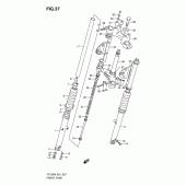 Схема вузла: Вилка передньої осі (Model x f.no.126489) для Suzuki TF125
