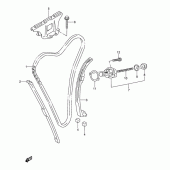 Схема вузла: Ланцюг ГРМ & Натягувач & Заспокоювач (Model t) для Suzuki GSX600 Katana