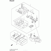 Схема вузла: Задні гальмівні супорти (Vl1500Bl4 E28) для Suzuki VL1500 Boulevard C90