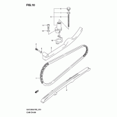 Схема вузла: Ланцюг ГРМ & Натягувач & Заспокоювач Suzuki UH125 Burgman