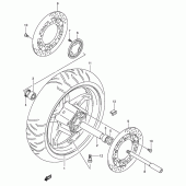 Схема узла: Переднее колесо (An650ak4/ak5) для Suzuki AN650 Burgman (EU analogue of SkyWave)