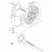 Схема вузла: Заднє колесо (Model t/v/w/x) для Suzuki RM250