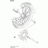 Схема узла: Переднее колесо (Dr-Z125Ll4 E33) для Suzuki DR-Z125 DR-Z125L