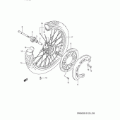 Схема вузла: Переднє колесо Suzuki DR650 DR650S