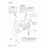 Схема вузла: Інформаційні наклейки (E03) для Suzuki GSX-R750