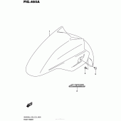 Схема вузла: Переднє крило (An400Al6 E33) для Suzuki AN400 Burgman (EU analogue of SkyWave)