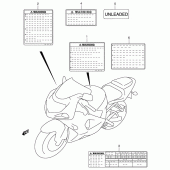 Схема вузла: Інформаційні наклейки (Model k2/k3) для Suzuki GSX-R750