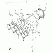 Схема узла: Воздушный фильтр для Suzuki GSX600 Katana
