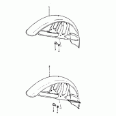 Схема вузла: Переднє крило (E15, E17, E26) для Suzuki DR400