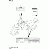 Схема вузла: Інформаційні наклейки (Dr-Z400Sl3 E28) для Suzuki DR-Z400 DR-Z400S