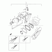 Схема вузла: Повітряний фільтр для Suzuki DR250