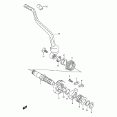 Схема узла: Кикстартер для Suzuki DR-Z250