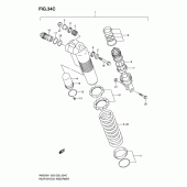 Схема узла: Задний амортизатор (Model k6) для Suzuki RM250