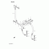 Схема вузла: Передній гальмівний шланг Suzuki GSX-R750