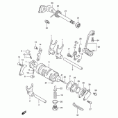 Схема узла: Копирный вал & Вилки & Вал переключения для Suzuki DF125