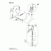 Схема вузла: Задній гальмівний циліндр (Gsf1250al1 e24) для Suzuki GSF1250 Bandit