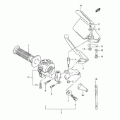 Схема вузла: Ліва ручка керма (Model r p9) для Suzuki TS125