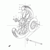 Схема узла: Переднее колесо для Suzuki TU125