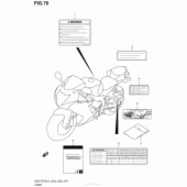 Схема вузла: Інформаційні наклейкиl (Gsx-R750L4 E33) для Suzuki GSX-R750