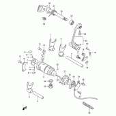 Схема вузла: Копірний вал & Вилки & Вал перемикання для Suzuki DF200