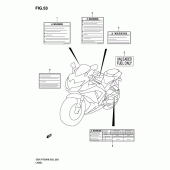 Схема вузла: Інформаційні наклейки для Suzuki GSX-R750
