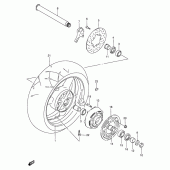 Схема узла: Заднее колесо (Model w/x) для Suzuki GSX-R750