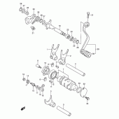 Схема узла: Копирный вал & Вилки & Вал переключения для Suzuki DR-Z250