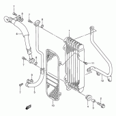 Схема узла: Масляный охладитель для Suzuki DR800