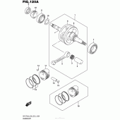 Схема вузла: Колінчастий вал Поршень для Suzuki DR-Z70