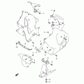 Схема узла: Кронштейн переднего нижнего обтекателя для Suzuki GSX1300 Hayabusa