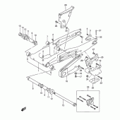 Схема вузла: Задній важіль підвіски (Model l/m/n/p) для Suzuki DR350