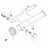 Схема вузла: Задній важіль підвіски Suzuki VL1500 Intruder C1500/ Boulevard C90