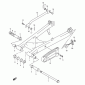 Схема вузла: Задній важіль підвіски Suzuki GZ250 Marauder