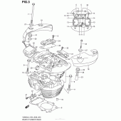 Схема узла: Задняя головка цилиндра & Прокладка головки & Свеча зажигания для Suzuki VZ800 Boulevard M50