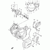 Схема узла: Крышки картера  & Водяной насос (Model t/v) для Suzuki RM125