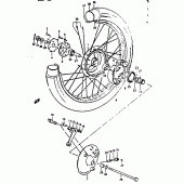 Схема вузла: Переднє колесо Suzuki TS125