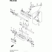 Схема вузла: Копірний вал & Вилки & Вал перемикання для Suzuki GSX-S1000