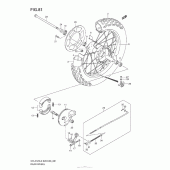 Схема узла: Заднее колесо (Dr-Z125L E28) для Suzuki DR-Z125 DR-Z125