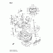 Схема вузла: Передня головка циліндра & Прокладка головки & Свічка запалювання (Vl800cl1 e33) для Suzuki VL800 Boulevard C50T