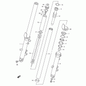 Схема узла: Передняя вилка (Model k3) для Suzuki GSX750 Katana